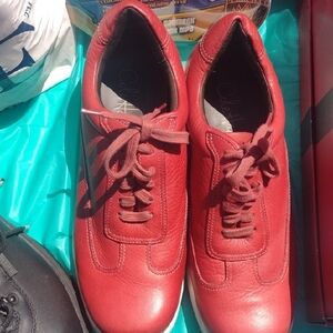 Red Leather Sneakers